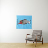 Grau-Papagei-Cartoon Wandteppich (Beispiel (Horizontal))