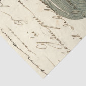 Grau Papagei mit Blume und kursiver Dekoupage Seidenpapier (Detail)