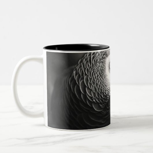 Grau-Papagei-Tasse Zweifarbige Tasse (Links)