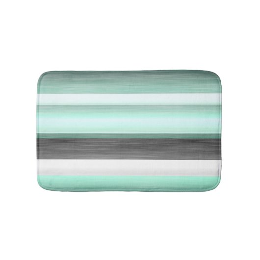 Grau Pastel Minze Grüne Aquarellmuster Muster Badematte (Vorderseite)