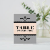 Grau/Peach Extravagant Art Deco Tischnummer Postka (Stehend Vorderseite)