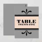 Grau/Peach Extravagant Art Deco Tischnummer Postka (Vorne/Hinten)