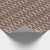 Grau Peach Pink Brick Wall Geschenkpapier (Ecke)