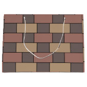 Grau Peach Pink Brick Wall Große Geschenktüte (Vorderseite)