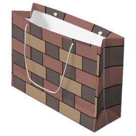Grau Peach Pink Brick Wall Große Geschenktüte