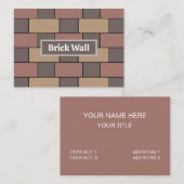 Grau Peach Pink Brick Wall Visitenkarte (Vorne/Hinten)