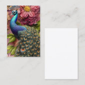 Grau Peacock Art Watercolor Visitenkarte (Vorne/Hinten)