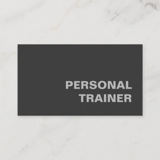 Grau Personal Trainer Fitness Sport Custom Visitenkarte (Vorderseite)