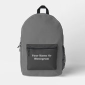 Grau personalisieren bedruckter rucksack (Vorderseite)
