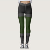 Grau personalisieren Sie die dunkelgrünen Leggings (Vorderseite)