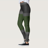 Grau personalisieren Sie die dunkelgrünen Leggings (Links)