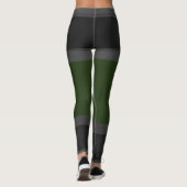Grau personalisieren Sie die dunkelgrünen Leggings (Rückseite)