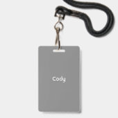 Grau Personalisiert Ausweis (Vorderseite mit Lanyard)