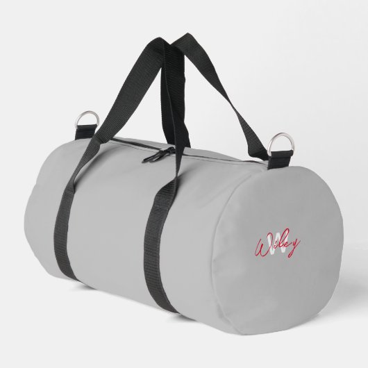 Grau Personalisiert Duffle Bag (Linke Seite)
