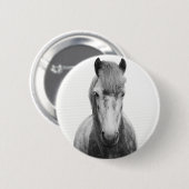 Grau, Pferd, Schwarz und Weiß Button (Vorne & Hinten)
