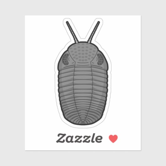 Grau Phacops Trilobit - prähistorisches TierVinyl Aufkleber (Blatt)