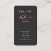 Grau Pink Feminine Moderne Minimalistische Berufli Visitenkarte (Vorderseite)