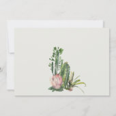 GRAU PINK FLORAL CACTI FOLIAGE BRAUTPARTY EINLADUNG (Rückseite)