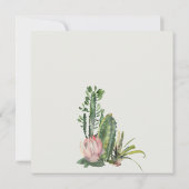 GRAU PINK FLORAL CACTI FOLIAGE WATERCOLOR WEDD EINLADUNG (Rückseite)
