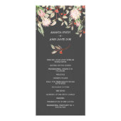 Grau-Pink-Hochzeitsprogramm für australische Blume Werbekarte (Vorne)