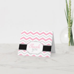 Grau & Pink Zickzack Trendy Danke an Ihre Karten