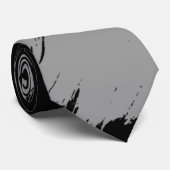 Grau Pinsel Moderner schwarzer Hintergrund Krawatte (Gerollt)