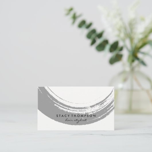 Grau-Pinsel Visitenkarte (Stehend Vorderseite)