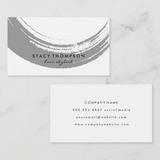 Grau-Pinsel Visitenkarte (Vorne/Hinten)