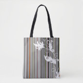Grau Pinstripe und Blumendesign Tasche (Vorderseite)