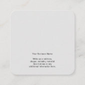 Grau platzierte Werbekarte für das Firmenlogo Quadratische Visitenkarte (Rückseite)