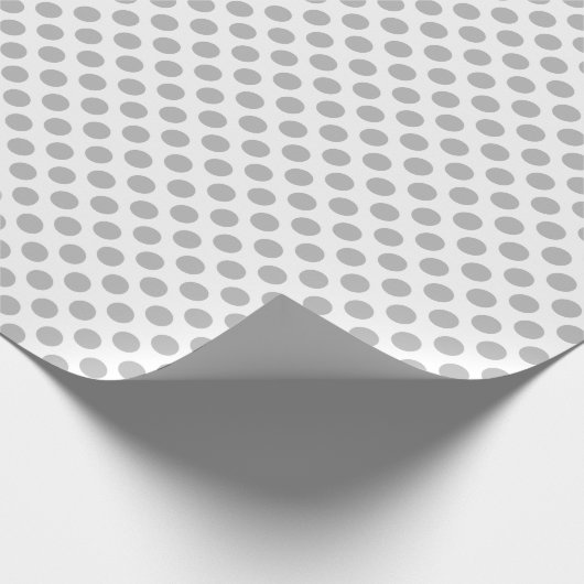Grau-Polka-Dot über Weißwaschpapier Geschenkpapier (Ecke)