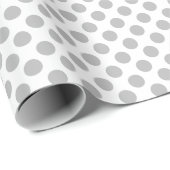 Grau-Polka-Dot über Weißwaschpapier Geschenkpapier (Rolleneckpunkt)