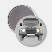 Grau Pop Art Classic Land Rover Magnet (Vorderseite/Rückseite)