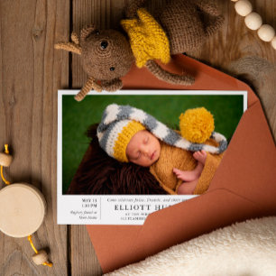 Grau Post Birth Baby Dusche Foto Sip & See Einladung