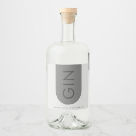 Grau Premium Ultimate Modernes Monogram Arch Gin Alkoholflaschenetikett