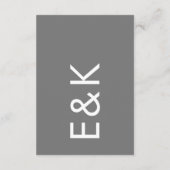 Grau Premium Ultimate Modernes Monogram Fett Party Begleitkarte (Rückseite)