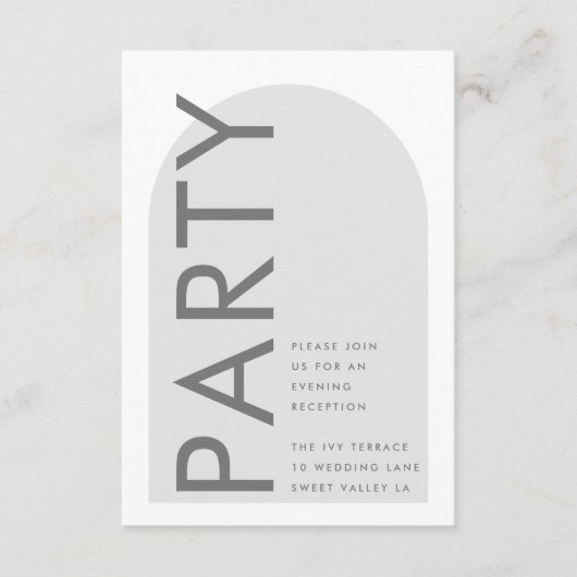 Grau Premium Ultimate Modernes Monogram Party Arch Begleitkarte (Vorderseite)