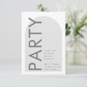 Grau Premium Ultimate Modernes Monogram Party Arch Begleitkarte (Stehend Vorderseite)