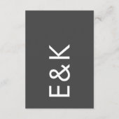 Grau Premium Ultimate Modernes Monogram Party Arch Begleitkarte (Rückseite)