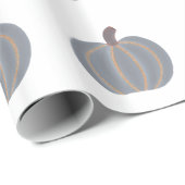 Grau Pumpkin Orange Lights Wrapping Paper Geschenkpapier (Rolleneckpunkt)
