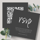 Grau | QR-Code | HochzeitsrSVP Begleitkarte