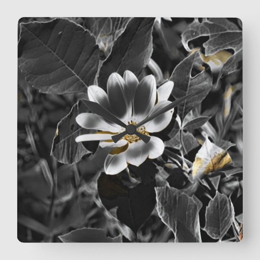 Grau Quadratische Wanduhr (Vorderseite)