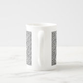 GRAU RAUTE STRICK Knochen China Tasse + Text (Rückseite)