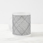 GRAU RAUTE STRICK Mattiert Glass Tasse (Vorderseite Links)