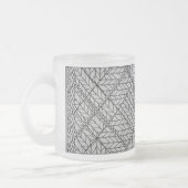 GRAU RAUTE STRICK Mattiert Glass Tasse (Links)