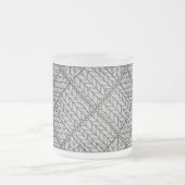 GRAU RAUTE STRICK Mattiert Glass Tasse (Mittel)