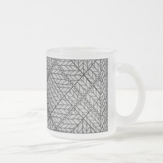 GRAU RAUTE STRICK Mattiert Glass Tasse (Rechts)