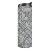 GRAU RAUTE STRICK Thermal Tumbler Thermosbecher (Nach links gedreht)