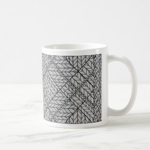 GRAU RAUTE STRICK Weiße Tasse