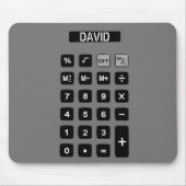 Grau-Rechner mit Name Mousepad (Vorne)